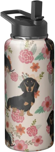 Miniatura 22 de Dachshund - Vaso de viaje aislado de acero inoxidable de 20 onzas con asa y pajilla, regalo para mujer, para el Día de la Madre, a prueba de fugas