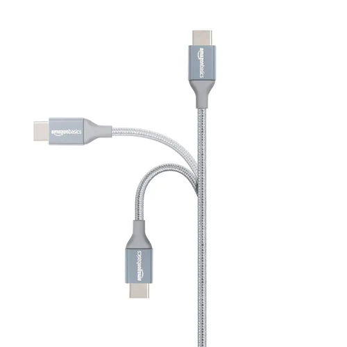 Miniatura 2 de Amazon Basics Cable de carga rápida USB-C a USB-A 2.0, cable trenzado de nailon, velocidad de 480 Mbps, certificado USB-IF, para Apple iPhone 16/15