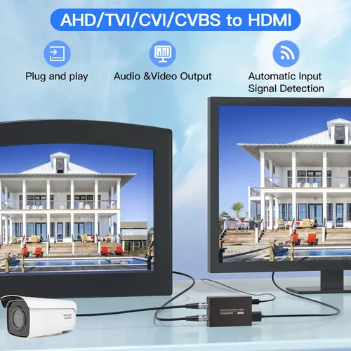 Miniatura 7 de Convertidor CVI/TVI/AHD a HDMI, Full HD 4K 720P/1080P/3MP/4MP/5MP/8MP AHD/TVI/CVI a HDMI, señal de video BNC (TVI/CVI/AHD/CVBS) para mostrar