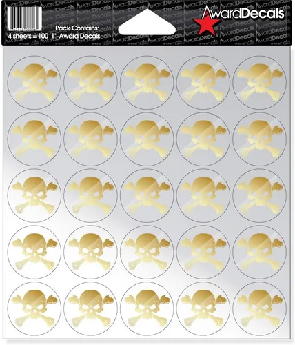Miniatura 3 de Award Decals calcomanía de calavera y huesos cruzados (100 unidades)