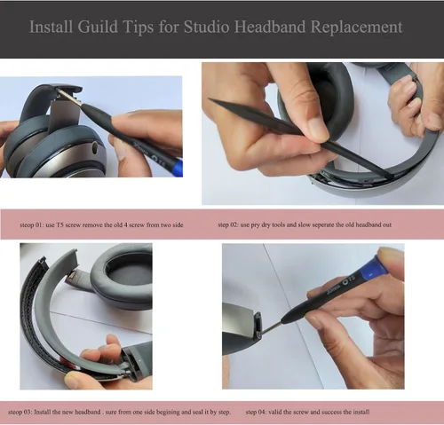 Miniatura 6 de Studio Pro - Accesorios de repuesto para banda de cabeza, auriculares inalámbricos Studio Pro con kit de reparación (negro)