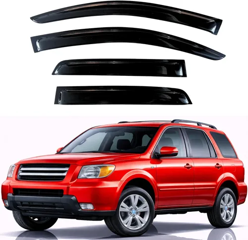 Miniatura 244 de KPY Visor de ventana compatible con Hyundai Tucson 2021-2025, 4 piezas de deflector de ventilación para ventana lateral, estilo Mugen, protector