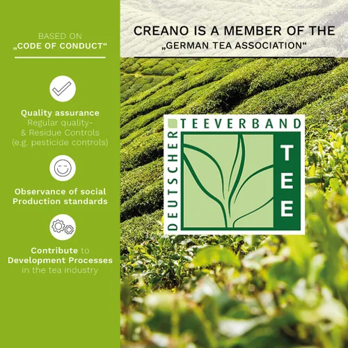 Miniatura 4 de Creano Juego de 6 flores de té verde en elegante caja magnética con relieve plateado