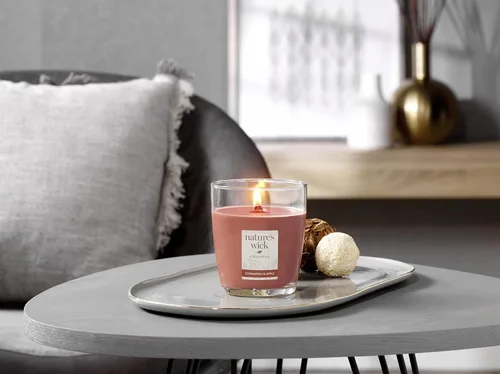 Miniatura 2 de Velas WoodWick Nature's Wick con aroma a canela y manzana, 283,5 g con tapa de madera, crepita al quemarse, otoño