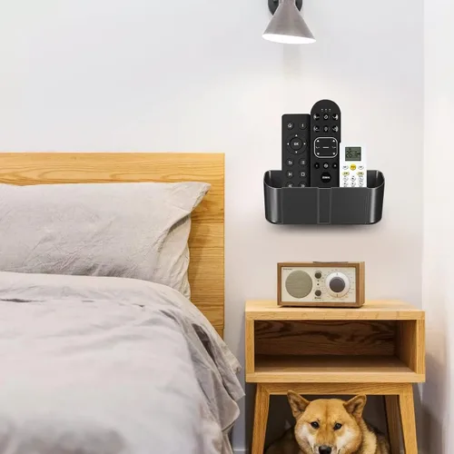 Miniatura 6 de suptek Soporte para control remoto de pared, soporte remoto de TV sin agujeros para 3 o 4 mandos a distancia, negro, cantidad 1, S4B