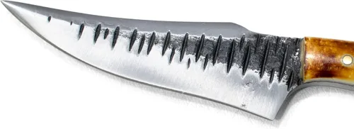 Miniatura 5 de Titan International Knives Cuchillo de acero al carbono 1080 para desollar y cazar Mango de hueso quemado de hoja EDC de supervivencia hecho a