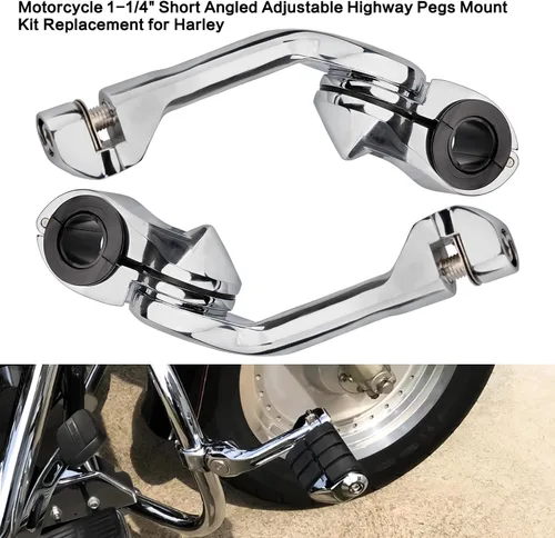 Miniatura 7 de Kit de montaje de clavija de carretera en ángulo largo de 1-1/4 pulgadas para Harley Touring Road King Street Glide Road Glide Electra Glide Softail