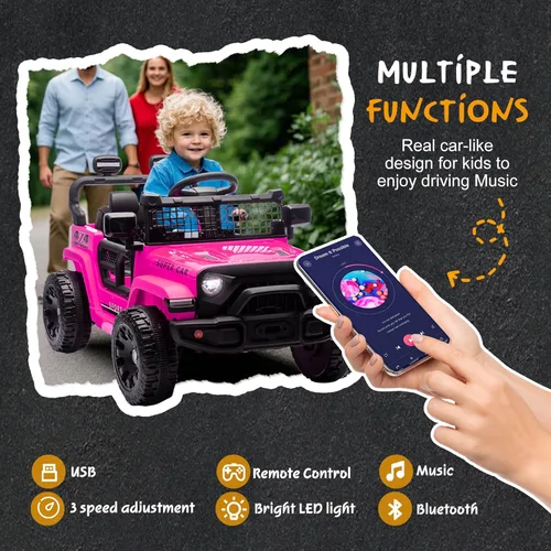Miniatura 4 de Vehículo de Paseo Eléctrico de 24 V, Vehículo de Paseo para Niños Pequeños con Control Remoto para Padres, Auto Eléctrico de 200 W para Niños de 2 a