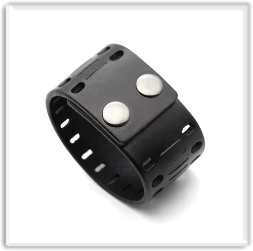 Miniatura 3 de Xusamss Pulsera Punk Jewelry Hollow Brazalete de cuero ancho