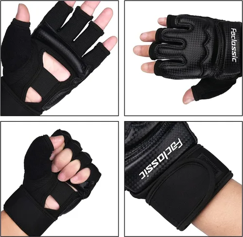 Miniatura 5 de Guantes de boxeo de kickboxing, guantes de boxeo para hombres, mujeres, niños, medio dedo, saco de boxeo, guantes de lucha para hombres y mujeres