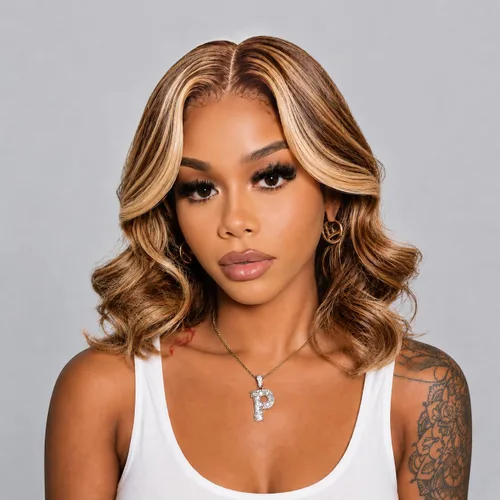 Miniatura 19 de Beluck Pelucas de cabello humano rubio miel ondulado de 13 x 6 pulgadas, densidad 210, ombré, HD, encaje frontal, pelucas de cabello humano