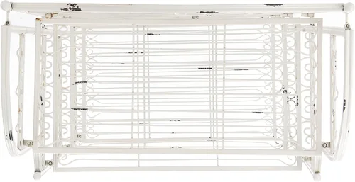 Miniatura 6 de Safavieh PAT5014B Outdoor Collection Amaris - Estante para panaderos de 4 niveles de hierro forjado blanco antiguo