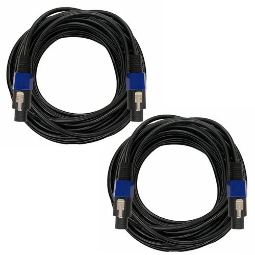 Cables profesionales de calibre 12 de 10 pies de Speakon a Speakon – Cables SpeakON DJ/PA de 12 AWG de 10 pies cables de audio AMP – 2 unidades