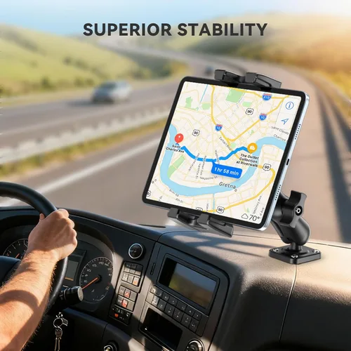 Miniatura 2 de OHLPRO Soporte para tablet de automóvil, base de taladro resistente, soporte para tableta para camión, compatible con iPad Samsung Tab de 5 a 13