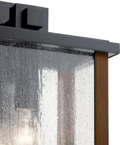 Miniatura 5 de Kichler Marimount 59018BK - Lámpara de pared para exteriores de 17 pulgadas en color negro, aplique de pared exterior de 1 luz con vidrio
