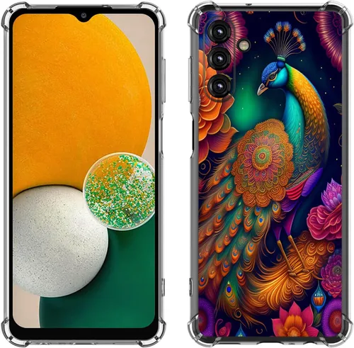 Miniatura 9 de Samsung Galaxy A14 5G - Funda para teléfono celular, diseño de flores de mariposa azul, a prueba de golpes, TPU con bordes elevados, compatible