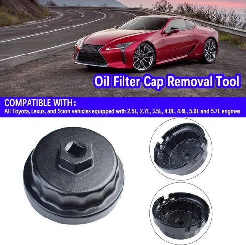 Miniatura 2 de Llave de filtro de aceite, herramienta de extracción de filtro de aceite compatible con Toyota Lexus Camry RAV4 Tundra Highlander y más
