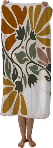 Miniatura 10 de Toalla de playa abstracta bohemia floral, toallas de playa vintage bohemias, regalos para mujeres, hombres y adultos, toallas de baño retro bohemias
