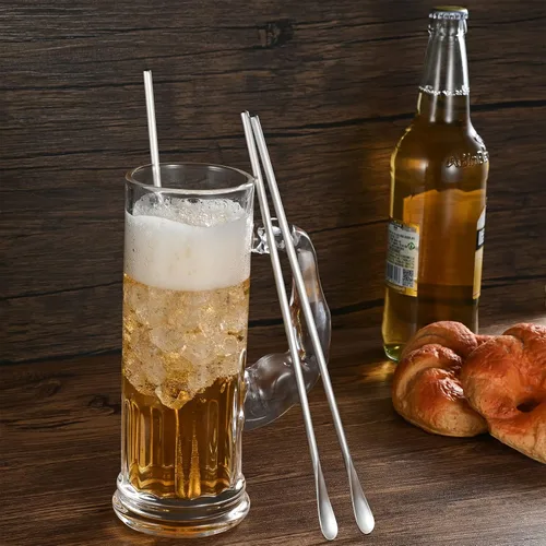 Miniatura 4 de Cuchara agitadora de café de 10 pulgadas/10.2 in, acero inoxidable plateado 304#, palitos de café redondos, sólidos de mango largo, para cóctel, té