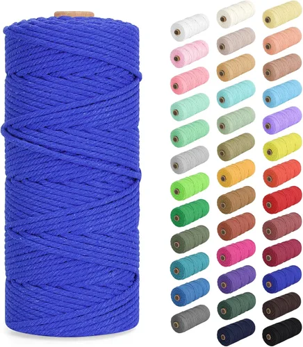 Miniatura 14 de Cordón de macramé de 0.079 in x 380 yardas (1140 pies), cuerda de algodón natural para colgar en la pared, ganchos de plantas, manualidades, Beige