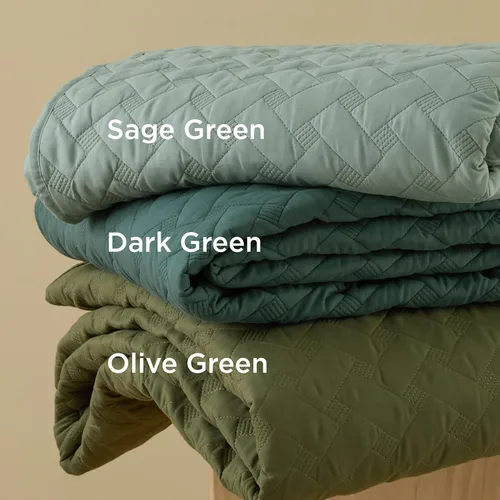 Miniatura 3 de Bedsure Colchas de tamaño King: colchas ligeras tamaño King con patrón de tejido de canasta, ropa de cama suave, colcha de edredón verde oliva