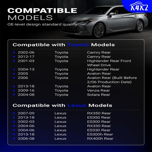 Miniatura 3 de Varillas de barra estabilizadora trasera de aleación de zinc-níquel para Toyota Camry, Highlander, Avalon, Solara, Venza, Lexus ES300, RX330, ES330