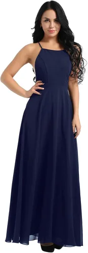 Miniatura 2 de YiZYiF - Vestido de fiesta de gasa para mujer sin espalda