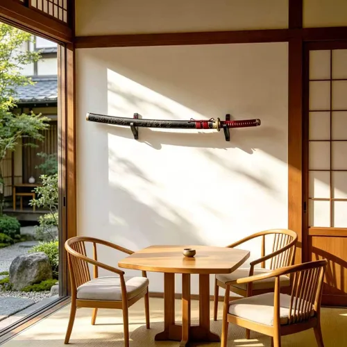 Miniatura 2 de Juego de 2 ganchos de espada para montaje en pared, soporte ajustable para Katana Wakizashi Tanto Genji Sword Arms Rack