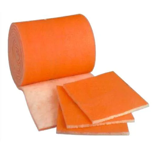 Rollo de medios de filtro de aire para horno, manipulador de aire/HVAC, medios de poliéster MERV8 naranja/blanco, 1 pulgada x 25 pulgadas x 5 pies,
