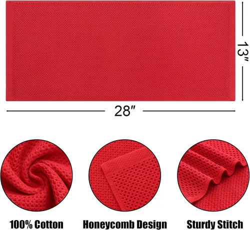 Miniatura 444 de Kitinjoy - Paños de cocina de 100 % algodón, tela de tejido gofrado, paño de limpieza ultrasuave, absorbente y de secado rápido. Beige