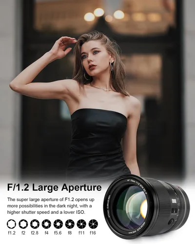 Miniatura 4 de VILTROX 75mm f/1.2 F1.2 PRO Lente de enfoque automático para cámara Nikon Z-Mount Ultra gran angular APS-C AF Compatible con cámaras Nikon Z-Mount