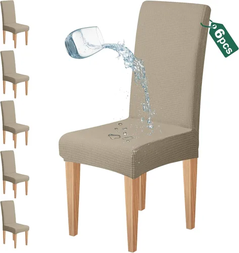 Miniatura 14 de Dioxide Juego de 4 fundas impermeables para sillas de comedor, fundas elásticas para sillas de comedor, fundas para sillas Parson, extraíbles