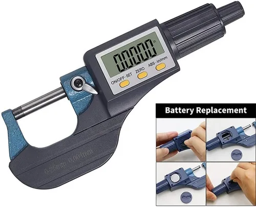 Miniatura 5 de Micrometro Digital Electrónico Exterior, Micrómetro Digital 0-1"/25MM Rango de Medición, Herramientas de Medición Profesionales Pulgadas/Sistema