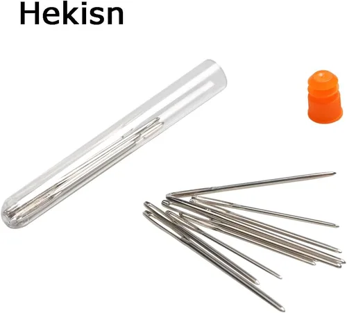Miniatura 3 de Hekisn Agujas romas de ojo grande, agujas de tejer de hilo de acero inoxidable, agujas de coser, agujas de tejer para manualidades, agujas de tejer