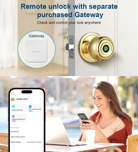 Miniatura 8 de Fingerprint Door Lock, Smart Fingerprint Door Knob with Lock, Biometric Door knob with App Control & Key, Keyless Entry Door Locks for Bedrooms