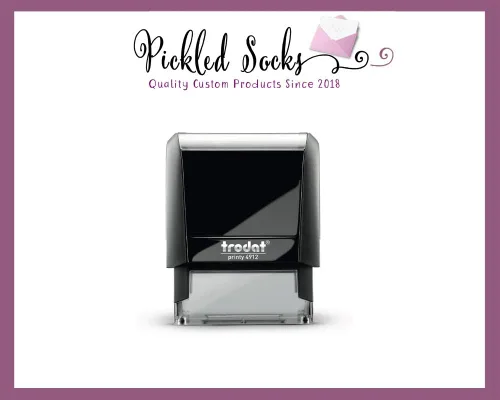 Miniatura 5 de Sello de tarjeta de feliz cumpleaños con texto en inglés "Pick Your Font + Imagen", sello de oficina de 2 líneas y 3 líneas autoentintado, tarjeta