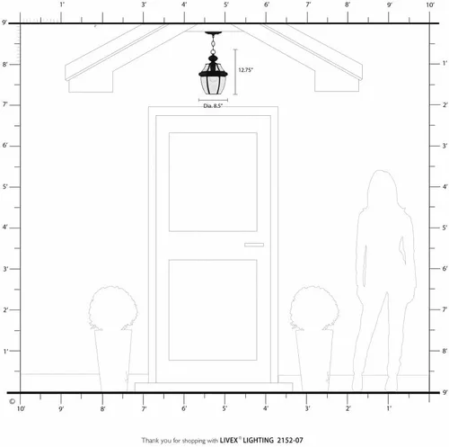 Miniatura 7 de Livex Lighting 2152-01 Monterey - Farol colgante para exteriores, 1 luz, latón antiguo