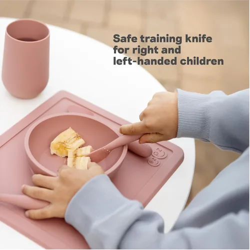Miniatura 5 de ezpz Happy Utensils (azul) - Más de 24 meses - Niño sin BPA - Tenedor, cuchara y cuchillo para niños pequeños y preescolares - Utensilios para niños