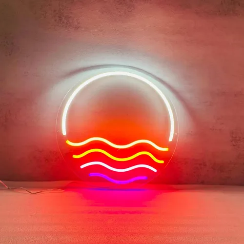 Miniatura 17 de Letrero de neón LED con diseño de puesta de sol y salida del sol, para decoración de pared, surf, océano, decoración de dormitorio, sala de estar
