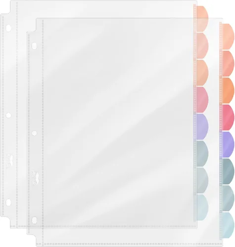 Miniatura 16 de Mr. Pen - Protectores de hojas transparentes con pestañas, 8 pestañas, 2 juegos, divisores de plástico transparente para carpeta de 3 anillas