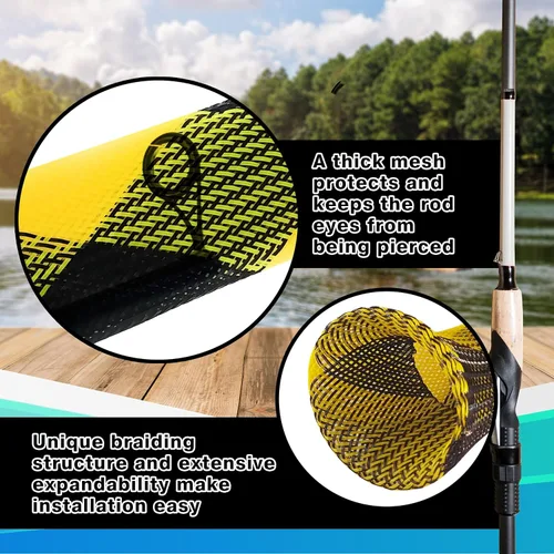 Miniatura 4 de Fundas para caña de pescar Reaction Tackle - Mangas y cubiertas para cañas de pescar para Baitcasting y Spinning - Se ajustan hasta cañas de 7 pies