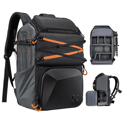 Miniatura 8 de K&F CONCEPT Bolsa de cámara EVA impermeable 2 en 1 mochila para cámara bolsa de hombro 32L gran capacidad con cubierta de lluvia almacenamiento