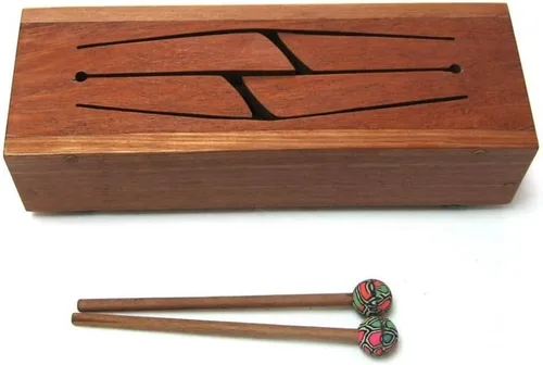 Tambor de lengua – Tambor de madera de 4 notas hecho a mano en caoba con mazas | Instrumento de percusión calmante para meditación, yoga y