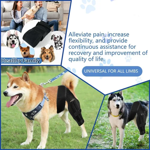 Miniatura 3 de Rodillera para perros para lesiones desgarradas de Acl y Ccl, soporte ajustable para patas traseras para perros con estabilizadores de metal