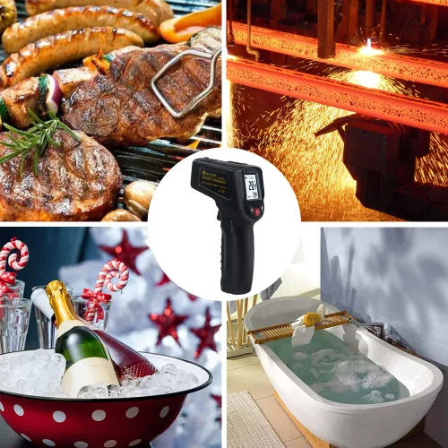 Miniatura 6 de KETOTEK Termómetro infrarrojo sin contacto IR pistola de temperatura láser digital -50℃～600℃ (-58℉～1112℉) Termómetro de emisividad ajustable
