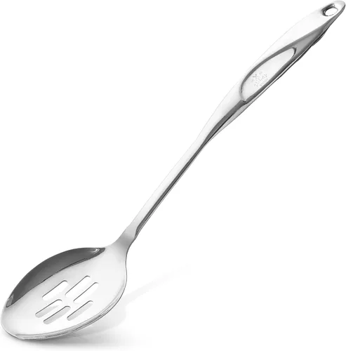 Miniatura 9 de Zulay Kitchen Cuchara Ranurada de Acero Inoxidable - 14.5” Gran Cuchara de Freír y Escumador para Drenar y Servir - Utensilio de Cocina Resistente