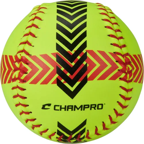 Miniatura 2 de Champro Juego de softbol de entrenamiento a rayas (amarillo óptico, 12 pulgadas)