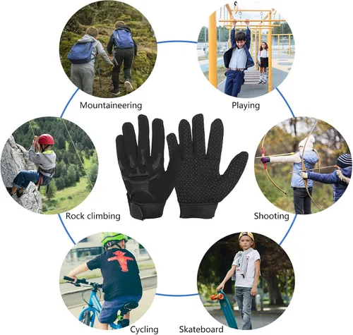 Miniatura 6 de Long Keeper Guantes tácticos de ciclismo para niños, guantes deportivos de pesca antideslizantes para escalada, guantes de dedo completo