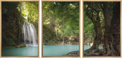 Miniatura 57 de wall26 Lienzo enmarcado para pared, juego de arte rojo, verde y amarillo, bosque de montaña otoñal, naturaleza, desierto, fotografía, realismo