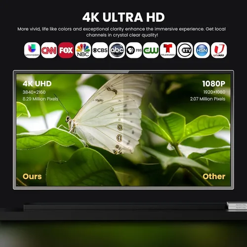 Miniatura 2 de Antena de TV digital 2026 para exteriores de largo alcance para canales locales, HD resistente al agua, cable HDTV de 25 pies para Smart TV